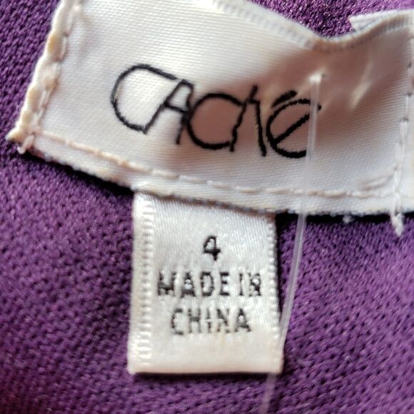 🔹️Cache Eggplant Beaded Ruched Formal Dress Size 4 - Picture 12 of 12